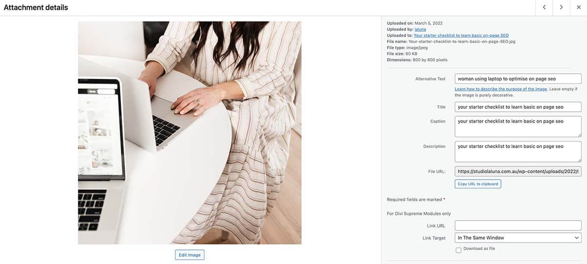 image titles and alt tags for seo