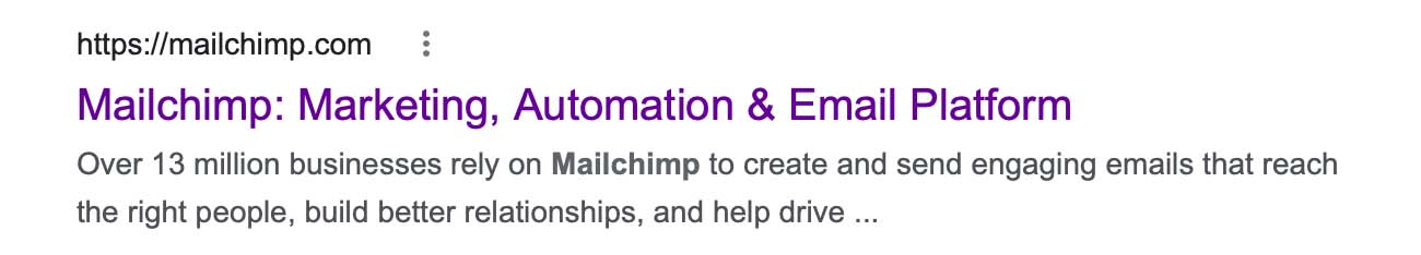 mailchimp meta example