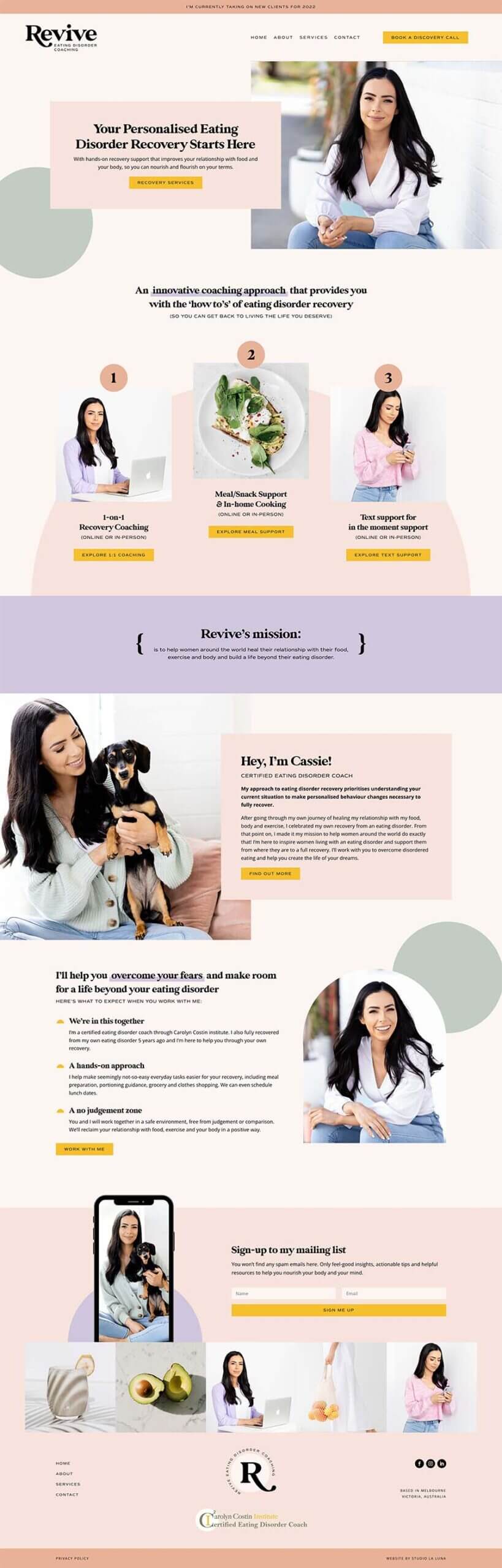 revive eating disorder coaching website