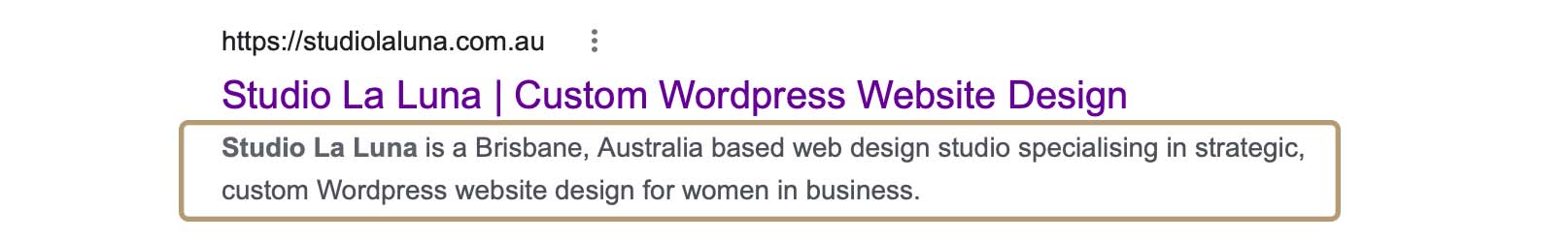 studio la luna meta description example