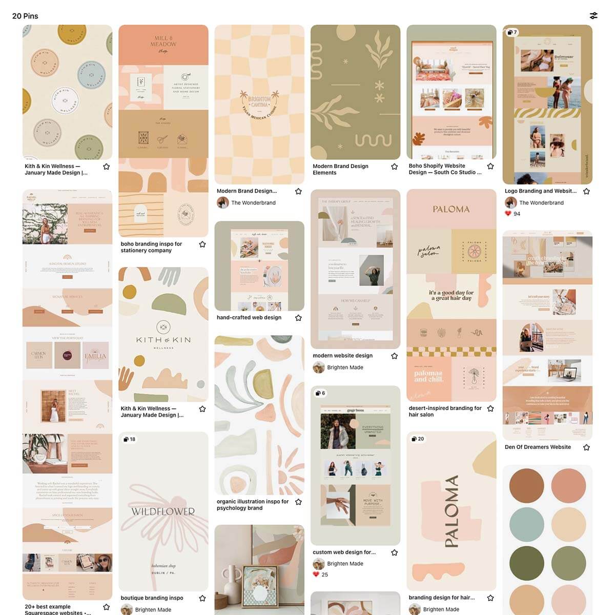 light bright and playful pinterest mood board by studio la luna