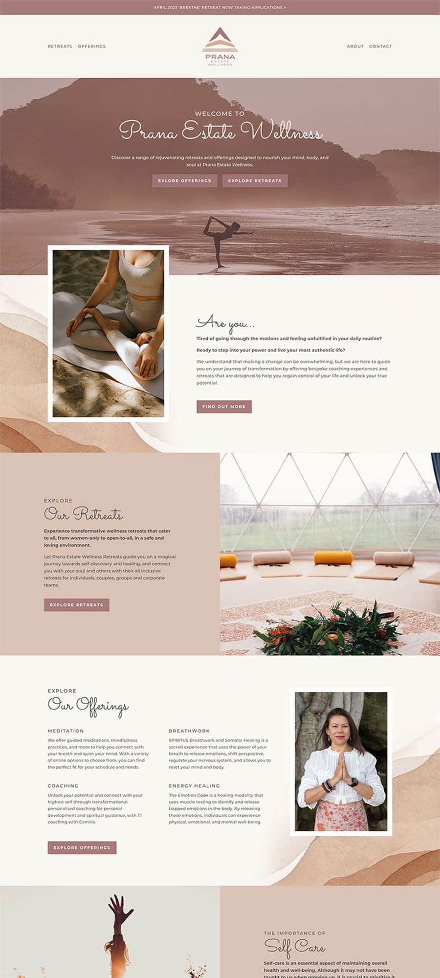 prana estate wellness website by studio la luna prana estate wellness website by studio la luna