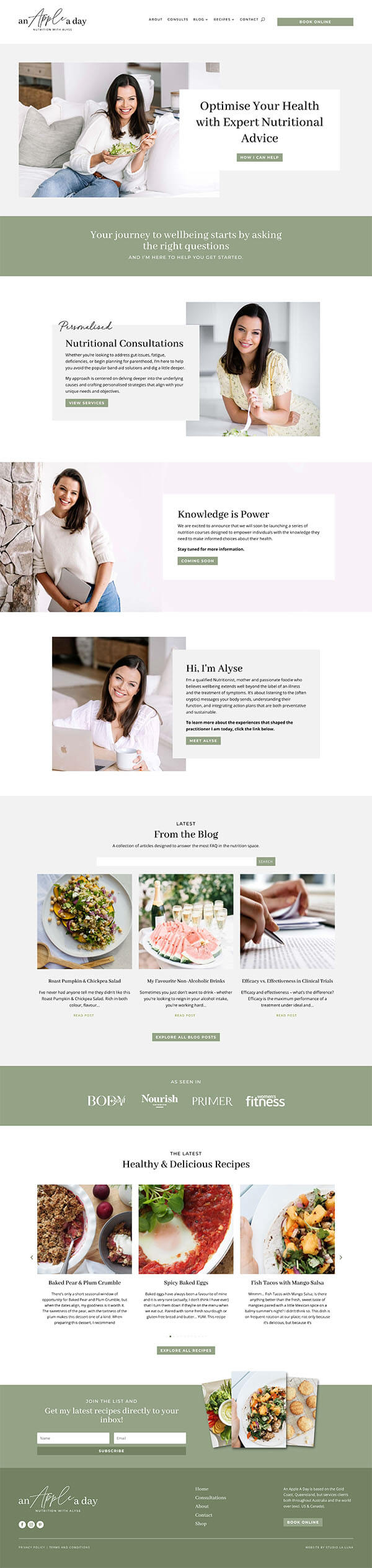 an apple a day website design by studio la luna