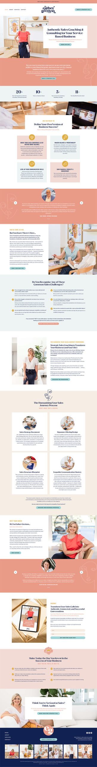 esther gretton website by studio la luna